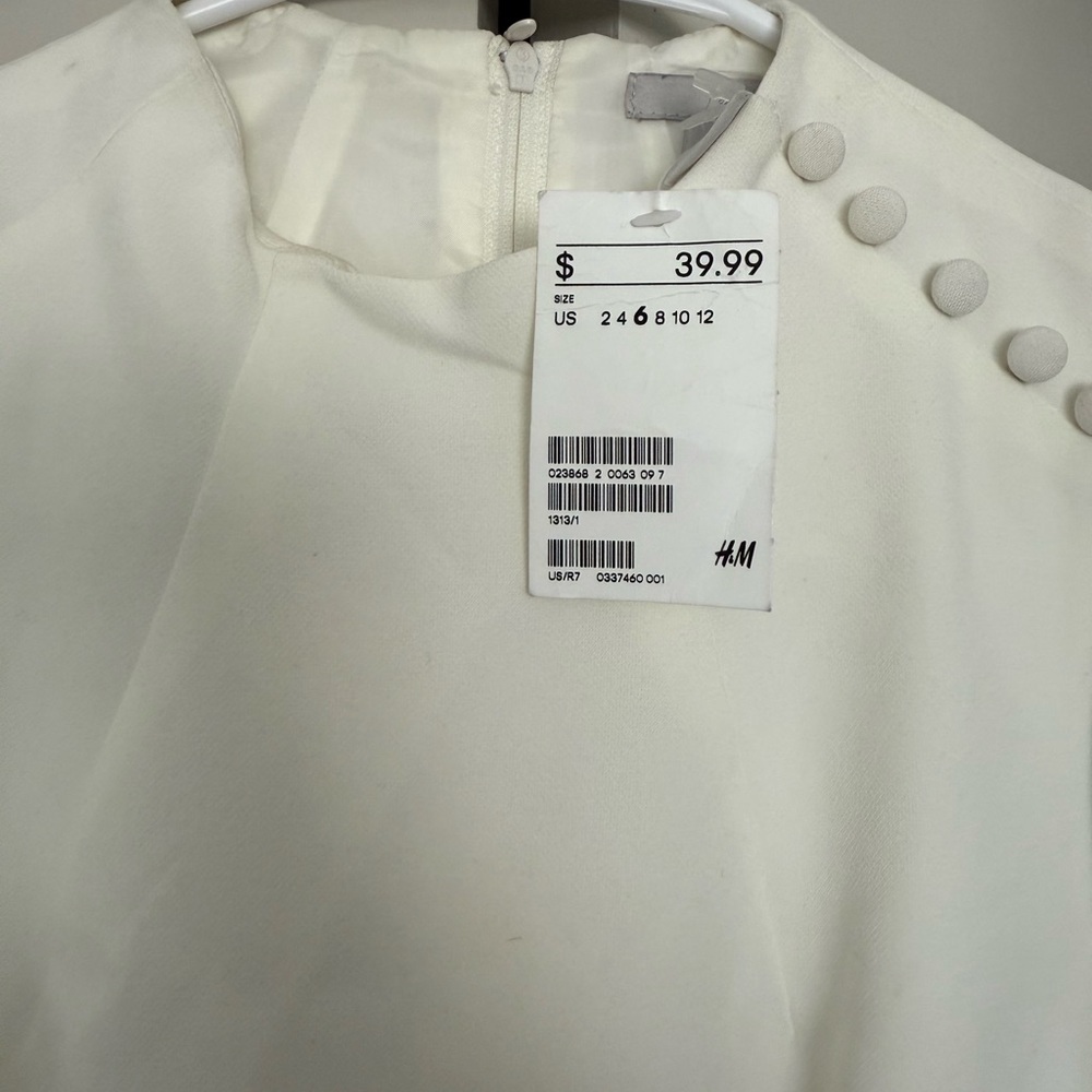H&M Cream Button-Accent Dress